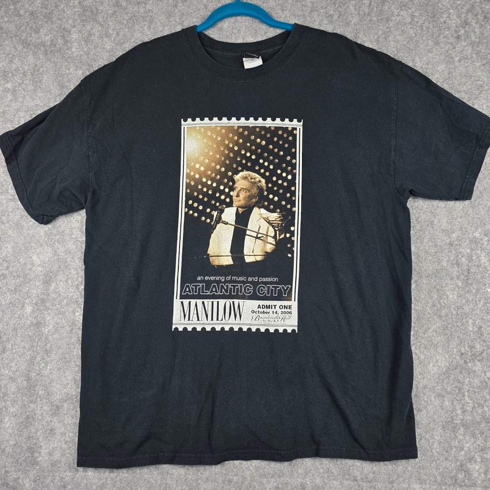 Barry Manilow Atlantic City 2006 Concert T-Shirt Black XL Starz.bz Tour Tee